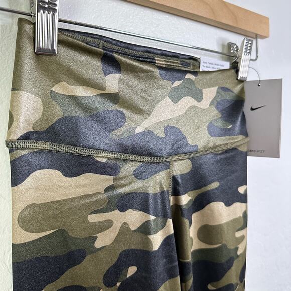 Nike Mid-Rise Camo Dri-FIT Tight Fit One Leggings Green size XXS NWT DD4559-222 - Picture 7 of 12